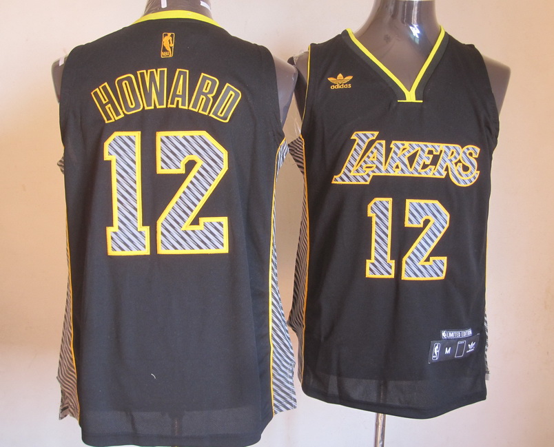  NBA Los Angeles Lakers 12 Dwight Howard Electricity Fashion Swingman Black Jersey